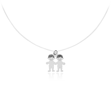 Colier invizibil My Love cu fir transparent si pandantiv din Argint 925 - Img 4
