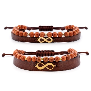 Set Infinitum pentru El & Ea din AUR 14K si Piele Naturală