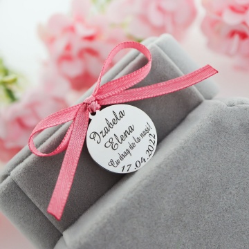 Banut Argint 2cm pentru Botez - Mot - Scaldat - Personalizabil Text - Img 4