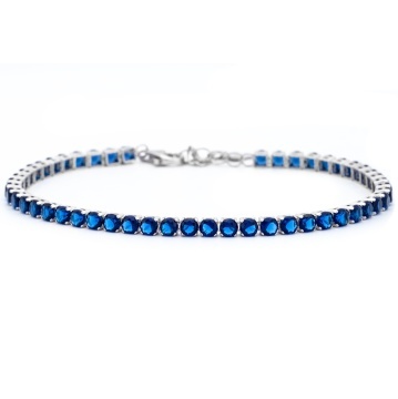 Bratara Blue Ice tip Tennis din argint 925 - Img 2