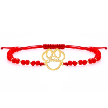 Bratara cu cristale si contur soricel desene animate din aur 14k personalizat cu nume + bilute