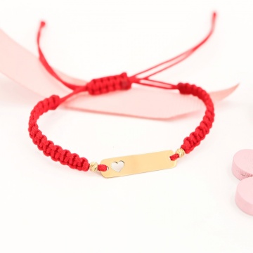Brățară Kindero Inimioara cu plăcuță din aur 14k pentru copii - Img 2