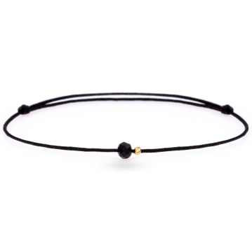 Bratara Prieteniei cu snur si cristal de 4mm + biluta 2mm din aur 14k - Img 5
