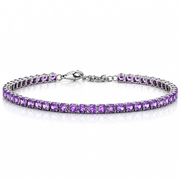 Bratara Purple Ice tip Tennis din argint 925 - Img 3
