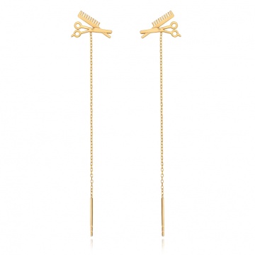 Cercei Hairstylist din AUR 14K cu lantisor