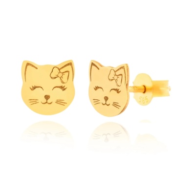 Cercei pentru copii - Pussycat din AUR 14K