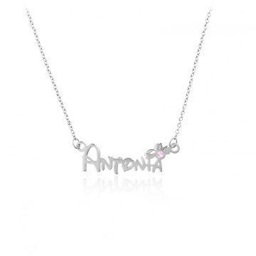 Colier Crystal Cartoon din argint 925 personalizat cu nume