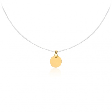 Colier cu fir transparent si banut din AUR 14K