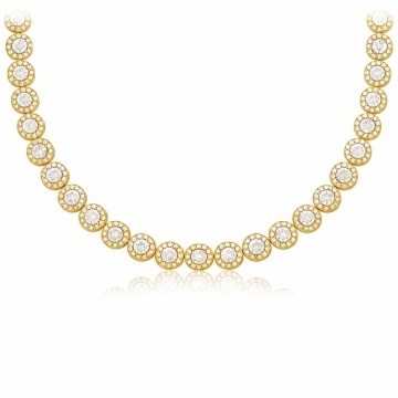 Colier din argint 925 placat cu aur , cu cristale, Angel Collection Premium