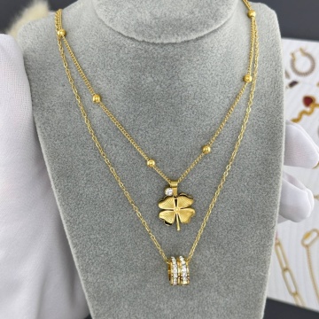 Colier Duos Design din Inox placat cu AUR 18K - Img 2