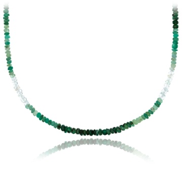 Colier Emerald din AUR 14K si Smaralde brute - Img 1