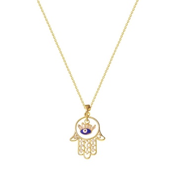 Colier Evil Eye din Inox placat cu AUR - Img 1