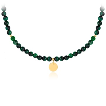 Colier Green cu Agate verzi si AUR 14K