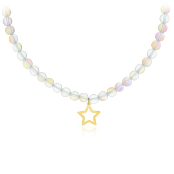 Colier Moon Star cu cristale și AUR 14K