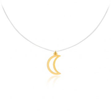 Colier Shape cu fir transparent si Luna din Aur 14K - Img 1