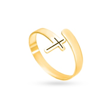 Inel Cross din Aur 14K personalizabil cu nume sau mesaj - Img 2