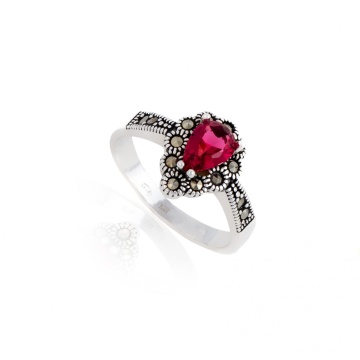 Inel din argint 925 cu marcasite 2.66g - Img 2