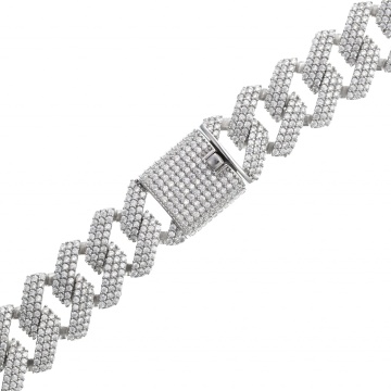 Lant Cuban cu pandantiv Trapstar din argint 925 cu cristale - Img 2