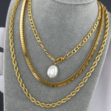 Lant Snakes din Inox placat cu AUR 18K - Img 2