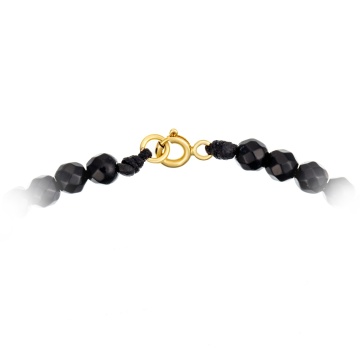 Rozariu Unisex cu Onix si bile din aur 14k - personalizabil - Img 3