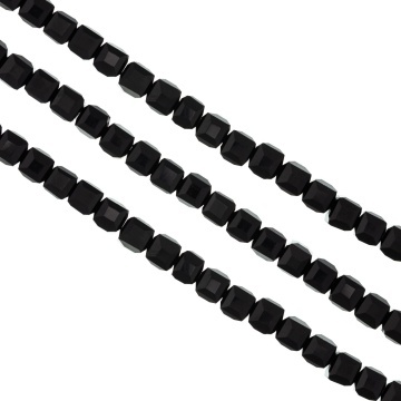 Sirag cristale cubice 6 mm - șirag aprox 100 bucăți - negru
