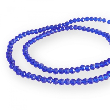 Șirag cristale rondele 4mm, culoare Cobalt Transparent, Aprox 130 buc
