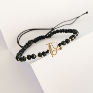 Bratara cu cristale si seringa cu stetoscop din aur 14k - pentru doctor - asistenta - medic - Img 3