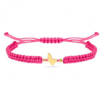 Bratara cu snur si fluture din aur 14k