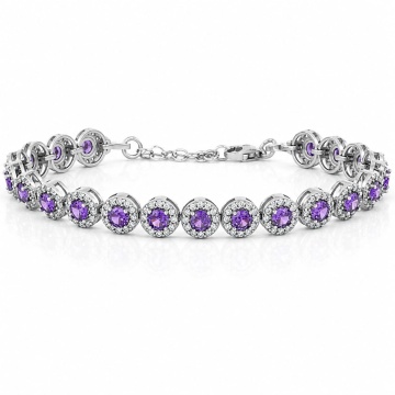 Bratara din Argint Angel Collection - Purple Edition