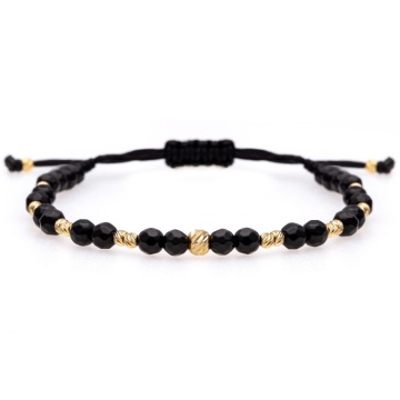Bratara Midnight cu Onix si bile din aur 14K