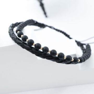 Bratara Onix Wish din AUR 14K si Piele Naturală - Img 3