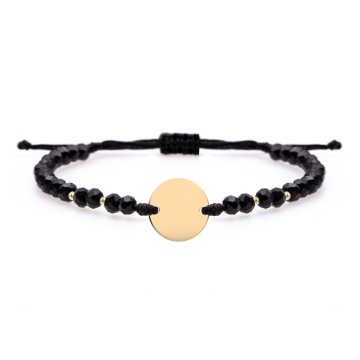 Bratara snur si banut 10mm din aur 14k personalizabil