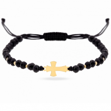 Bratara snur si cruciulita din aur 14k