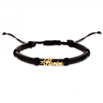 Bratara Your name din AUR 14K si Piele Naturală