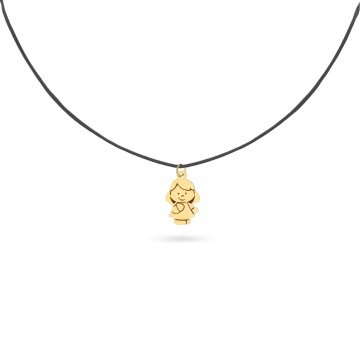 Choker My Baby cu snur reglabil și pandantiv din Aur 14K