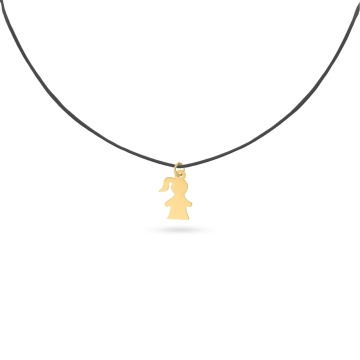 Choker snur si pandantiv din Aur 14k baietel sau fetita personalizabil