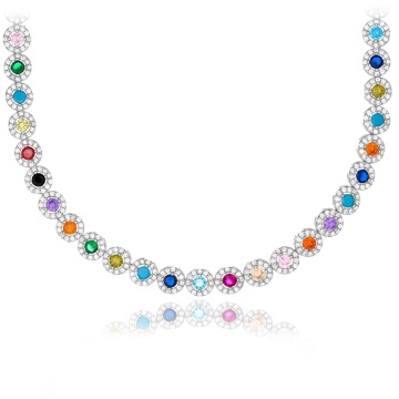 Colier din argint 925 cu cristale Angel Collection Multicolor