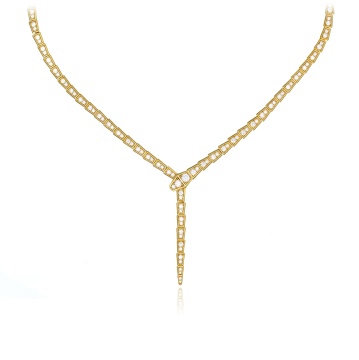 Colier Geometric Snake din argint 925 placat cu aur