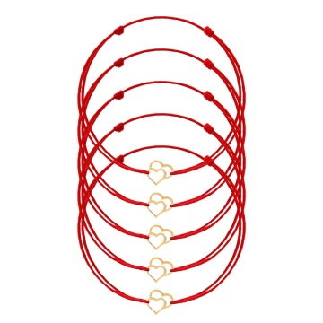 Engros Lot 5 brățări inimioare Intro Clasic Collection din Aur 14K