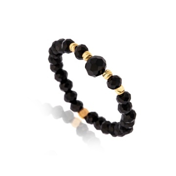 Inel Glimmerite cu cristale si 4 bile din Aur 14K