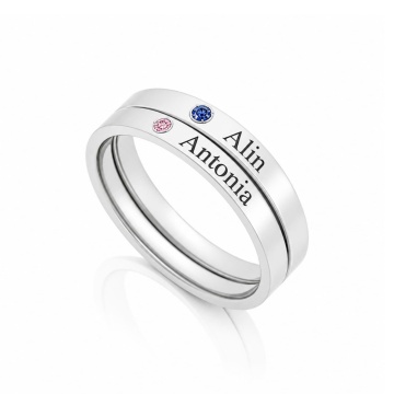 Inel Multi Mix din Argint 925 personalizat cu Nume si Cristal - Img 7