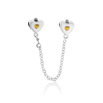 Lant de siguranta din Argint 925 Golden Hearts 4.69gr