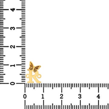Link din aur 14k - pentru bratara - initiale butterfly - Img 2
