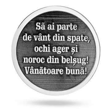 Moneda Hunt & Honor din Argint 2.5cm - Gravura 3D - Fata/ Verso - Img 2