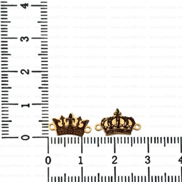 Set 2 Link-uri din aur 14k - pentru bratara - coroana rege si regina
