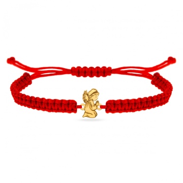 Bratara cu snur si ingeras - Aur 14k