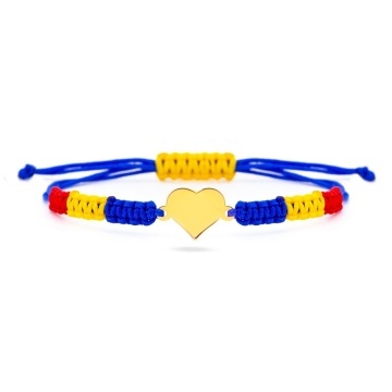 Brățară Inima mea -Tricolor România din Aur 14K