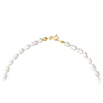 Colier Basic Rice cu perle de cultura si inchidere din aur 14k - Img 2