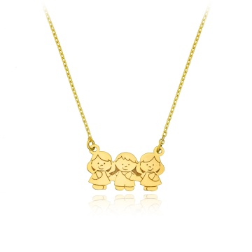 Colier cu copii - fratiori din Aur 14k - Family Edition