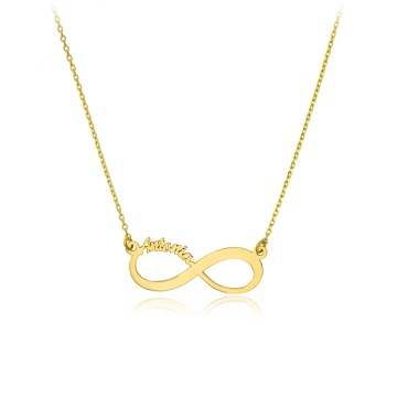 Colier din aur 14k cu infinit personalizat cu orice nume la comanda